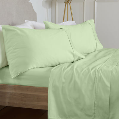 Tricela Sheet Set- Blend of Cotton/Poly/Tencel 1000TC Bedding Sheets with Pillowcases - Extra Sofy Luxury Bed Sheets- Deep Pocket upto 18 inch - Celery