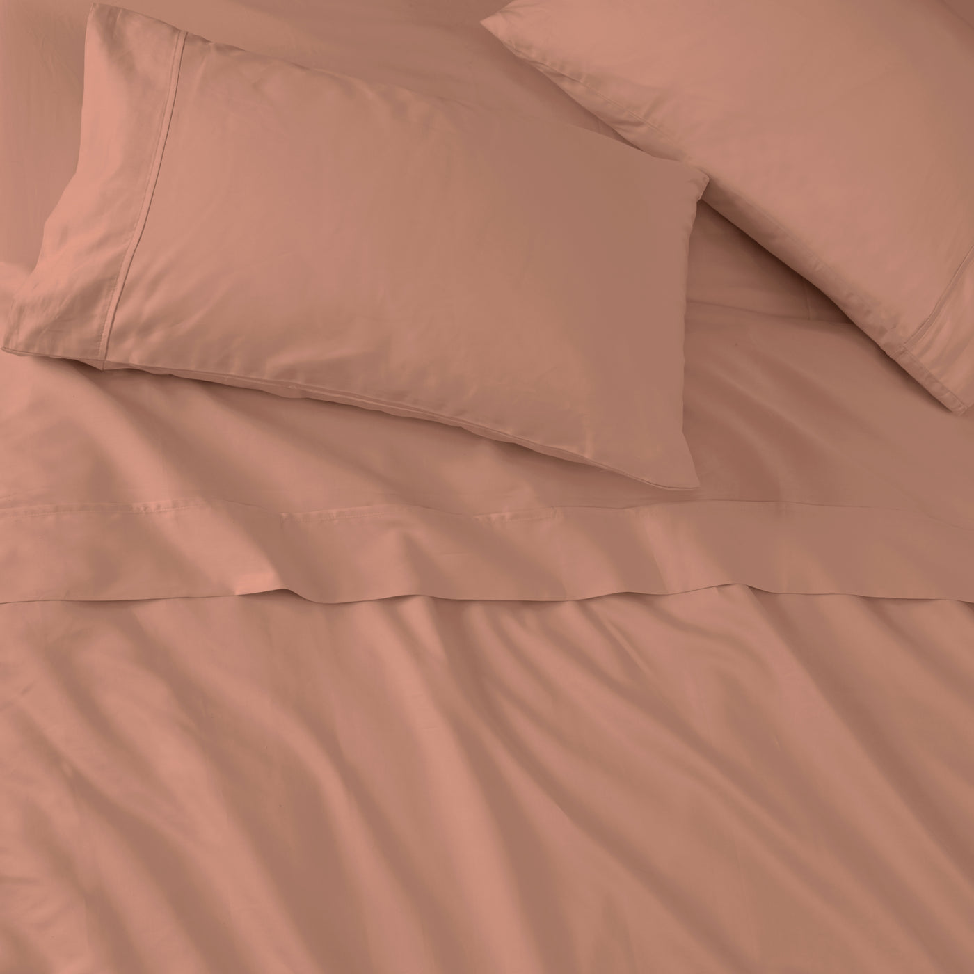 Baystreet Sheet set - Blend of Tencel/Cotton 300TC Bedding Sheets and Pillowcases-Extra Sofy Luxury Bed Sheets- Deep Pocket upto 15inch, BURNT SIENNA