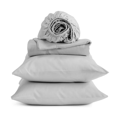 100% Egyptian Cotton Sheet Set - 400 Thread Count - Bedding Sheets & Pillowcase - Deep Pocket Fits up to 15-18" Mattress - Silver Gray - Certified Egyptian Cotton - Nile Delta collection
