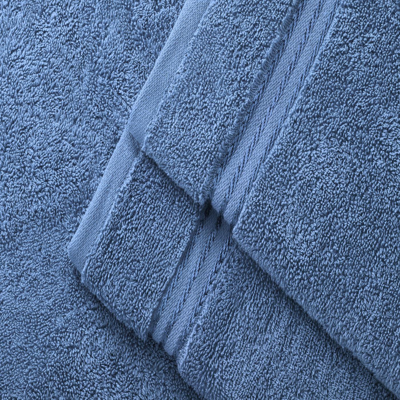 Plush Towel - 6pc Set - 2 x Bath _ 2 x Hand _ 2 x Face _Light Blue